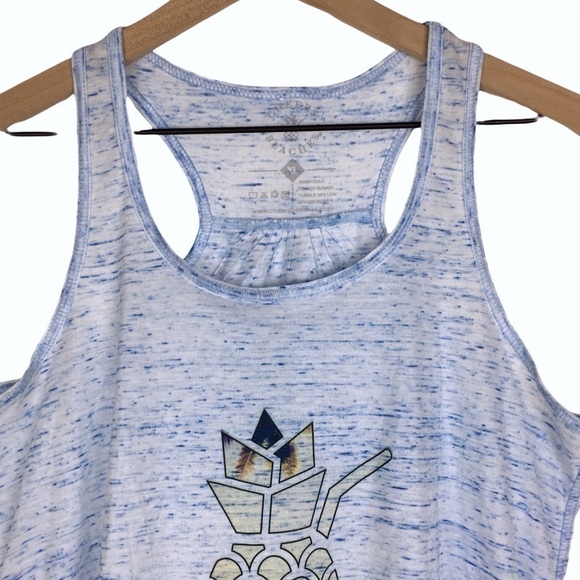 CHEERS BEACHES Tank Top Racerback Pineapple Space Dye Vacay Vacation Size XL - Picture 2 of 7